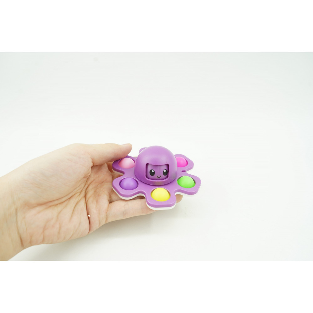 Jucarie antistres tip Pop It!, Fidget Toy, model caracatita, mov 2