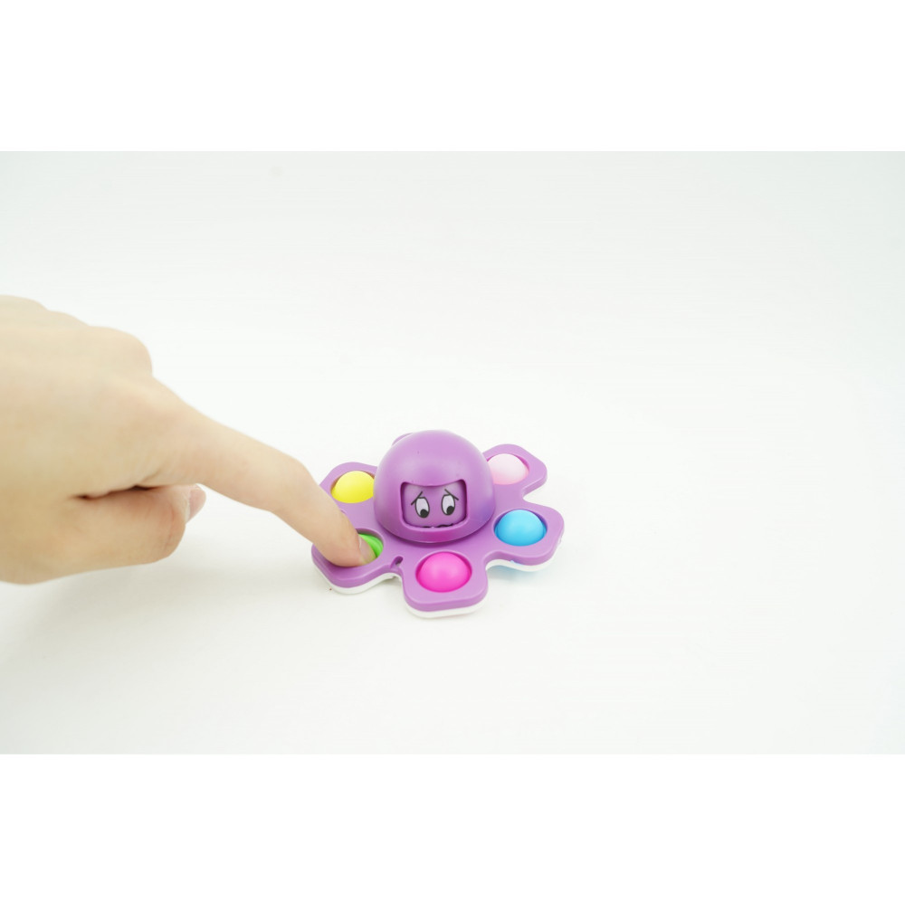 Jucarie antistres tip Pop It!, Fidget Toy, model caracatita, mov 3