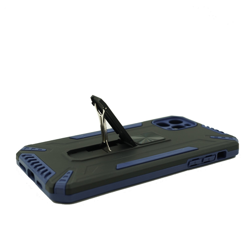 Husa protectie Apple iPhone 11 Pro, Defender 4, rezistenta la socuri, suport stand, albastru inchis 4