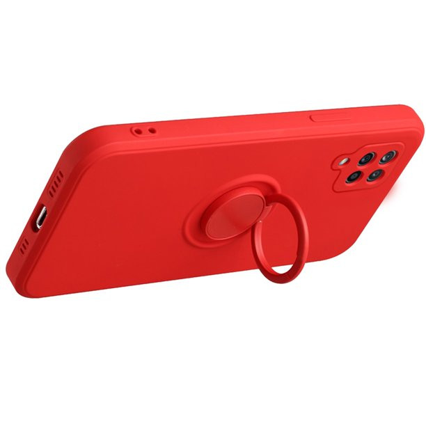 Husa protectie Finger Ring pentru Samsung Galaxy A12, rosie 2