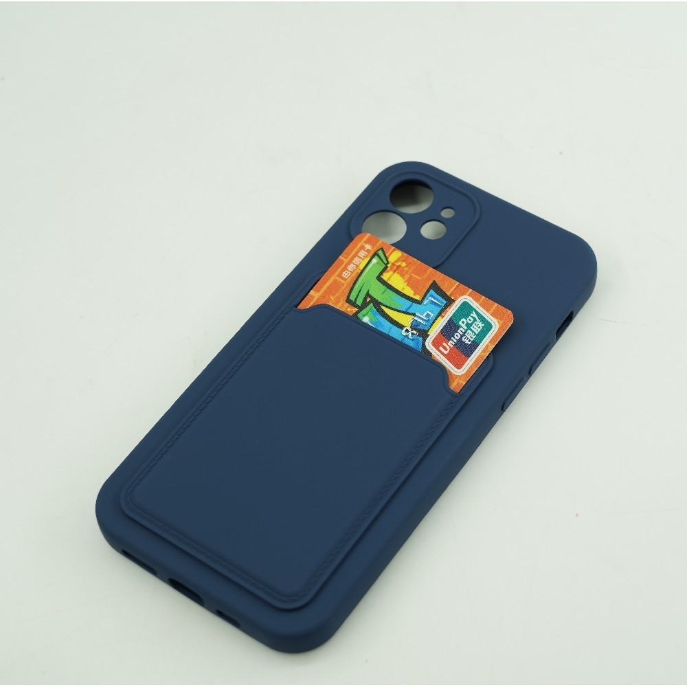 Husa protectie cu suport card compatibila cu Huawei P Smart 2021 Albastru inchis 2