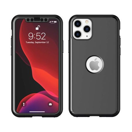 Husă Full Cover 360° pentru Apple iPhone 13 (față + spate + sticlă), neagră 3