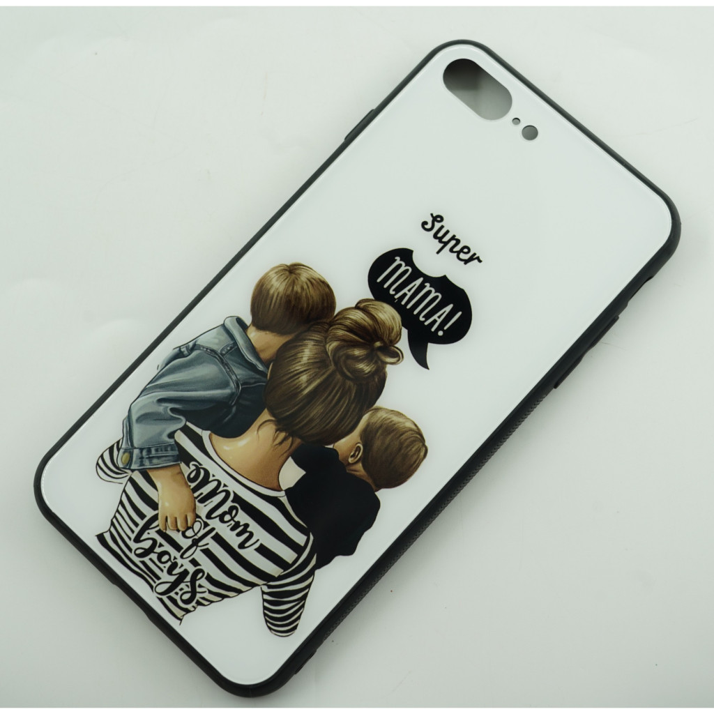 Husa Apple iPhone 13, Printed Glass, sticla + TPU, model Super Mom 2