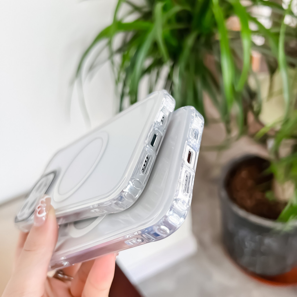Husa de protectie Apple iPhone 12, MagSafe, protectie camere roz, transparenta 5