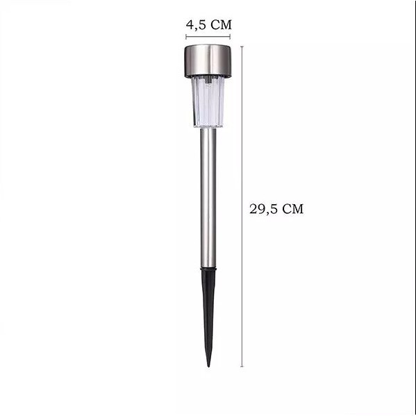 Lampa solara LED de exterior pentru gradina, dispersor normal, 0.06W, Inox, 29 cm 2