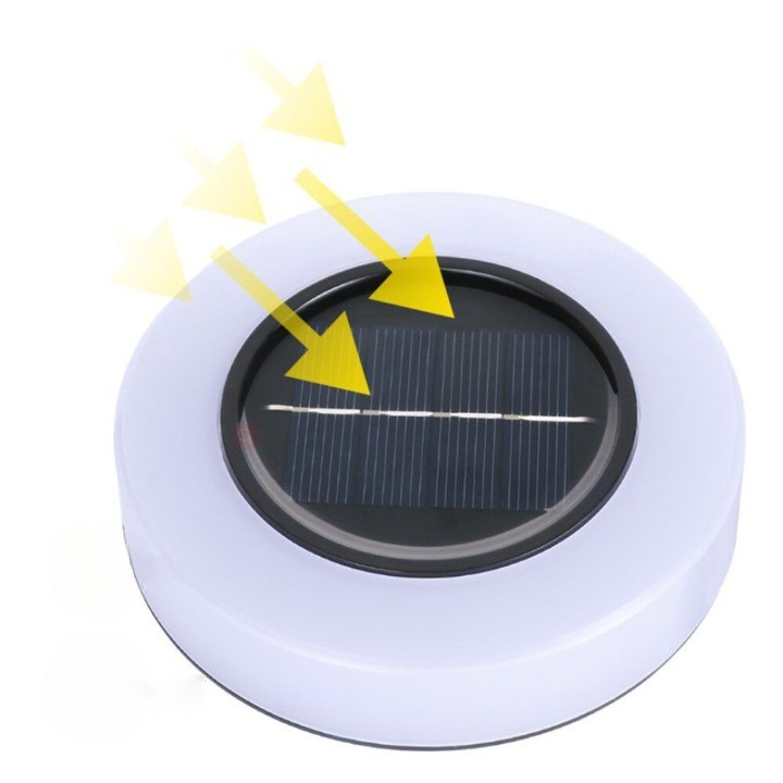 Lampa solara LED, sub forma de cerc, pentru gazon sau gradina, Rezistenta la apa, Alb cald 2