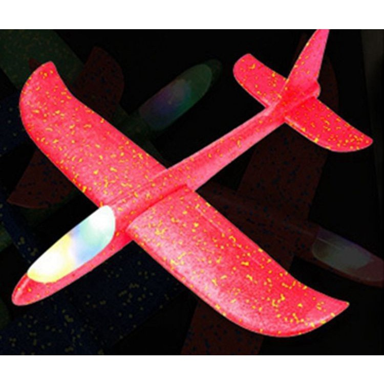 Avion planor din polistiren, cu iluminare LED, 47 cm, rosu 3