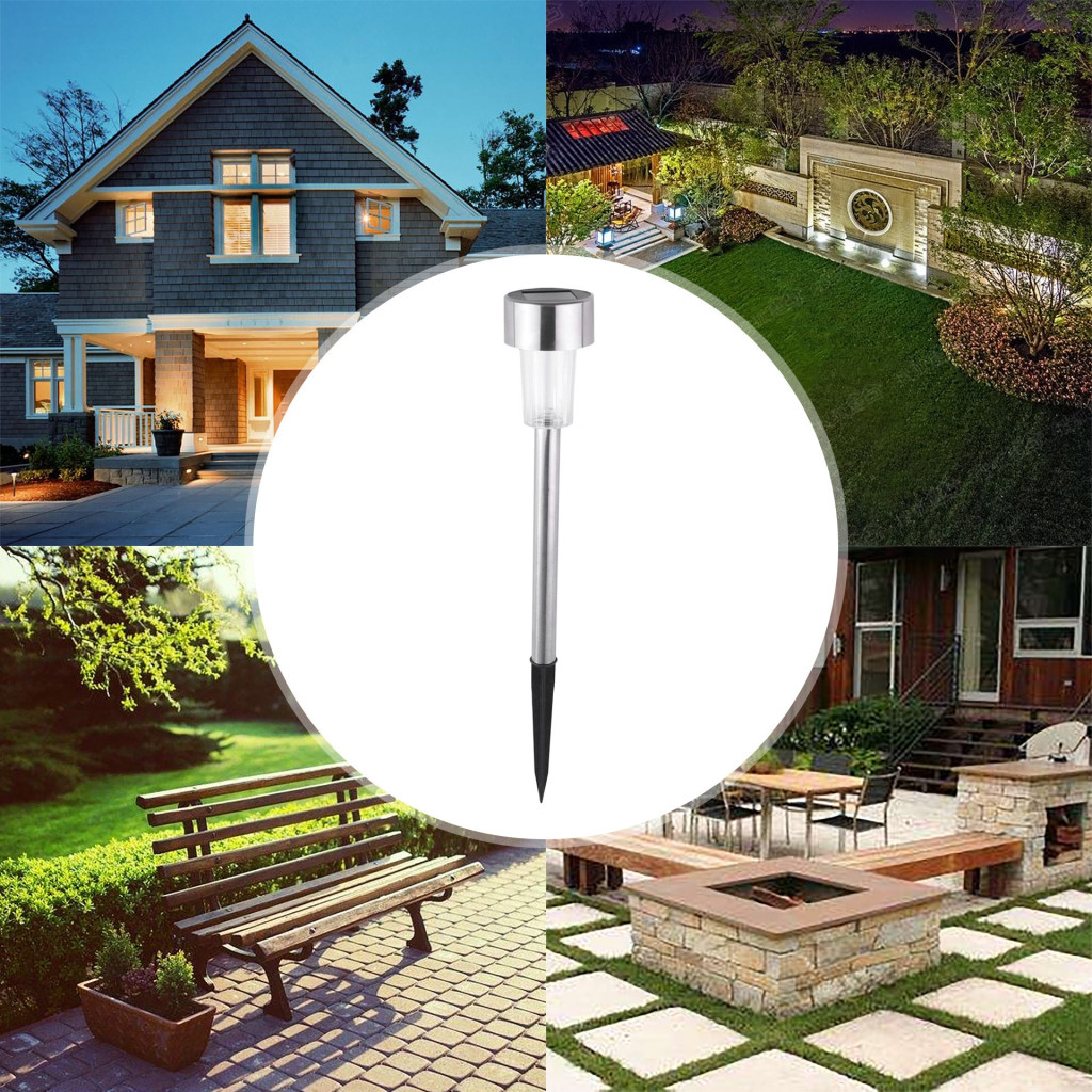 Lampa solara LED decorativa pentru gradina, argintie, lumina alb cald 4