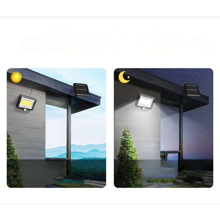 Lampa solara cu senzor de miscare, 100 LED -uri, 1 grila pe inductie, montaj pe perete, neagra 3