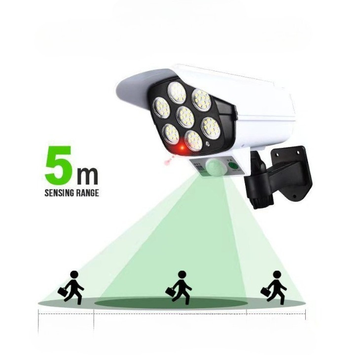 Camera de supraveghere falsa, incarcare solara, 77 LED-uri, senzor de miscare 3