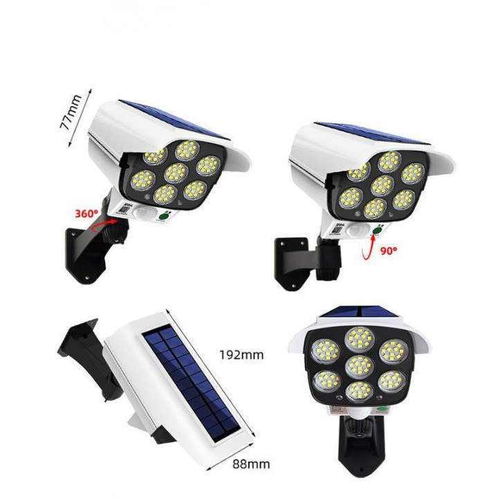 Camera de supraveghere falsa, incarcare solara, 77 LED-uri, senzor de miscare 5