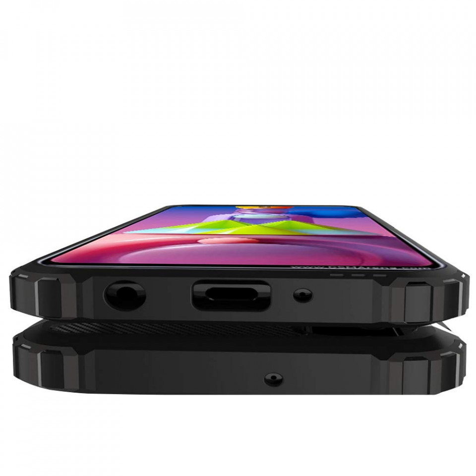 Husa protectie Samsung Galaxy A51, Armor Case, hibrid (TPU + Plastic), neagra 3