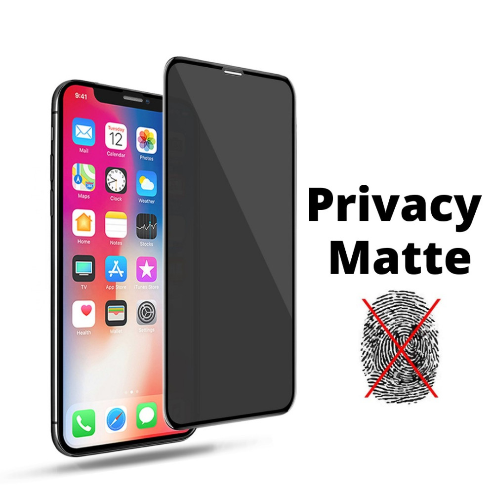 Folie de sticla Apple iPhone 14 Plus / 13 Pro Max, Full Glue Mate Privacy, margini negre, mata 2