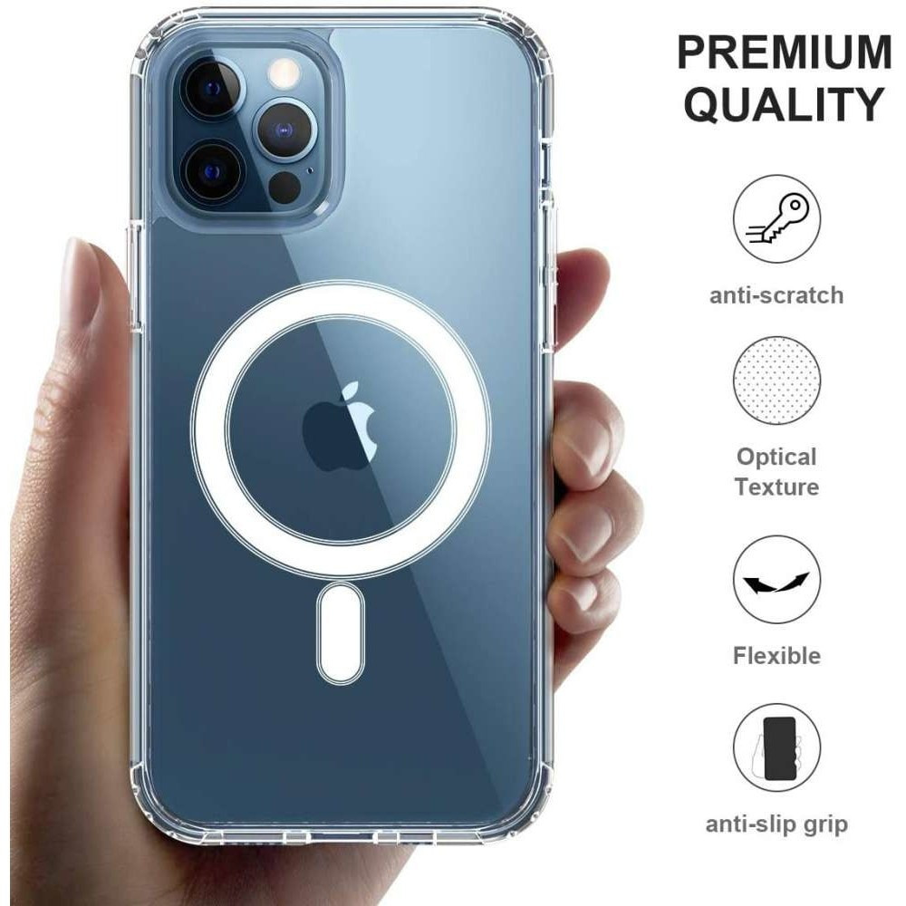 Husa de protectie Apple iPhone 14 Pro, compatibila MagSafe, transparenta 3