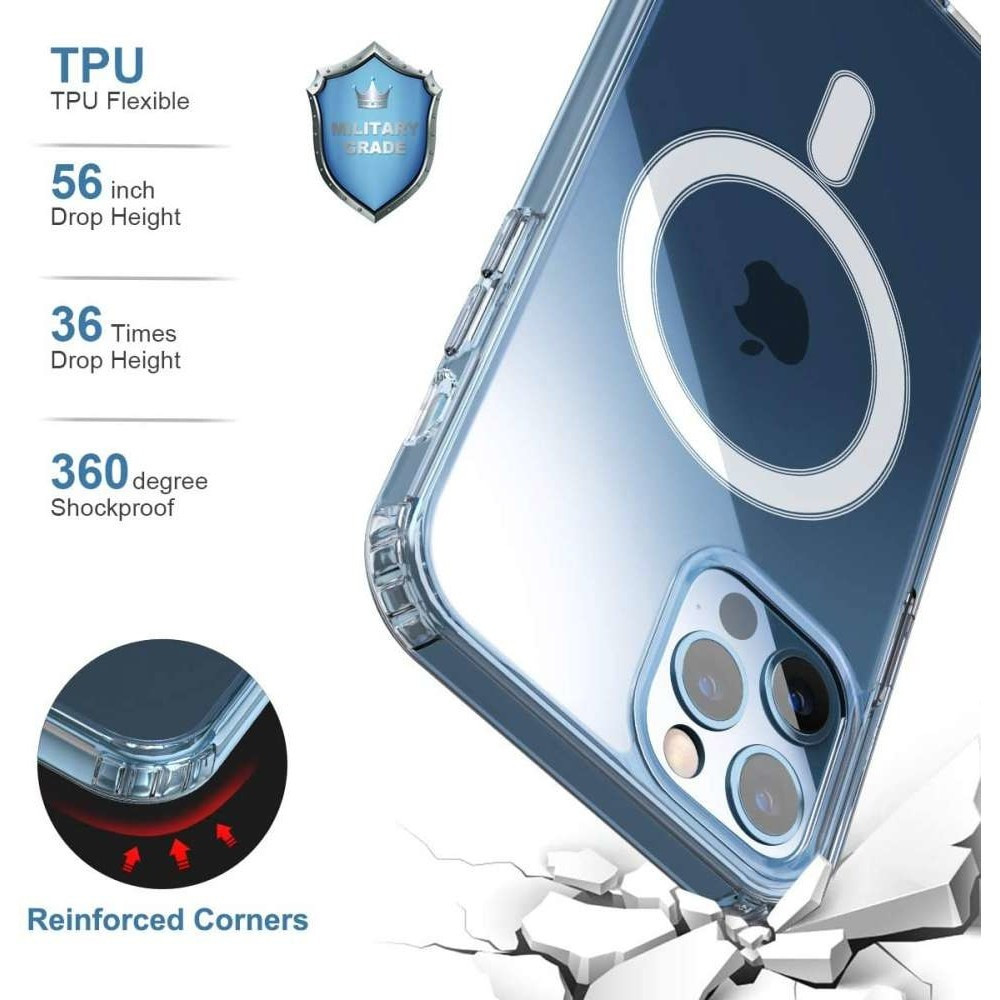Husa de protectie Apple iPhone 14 Pro, compatibila MagSafe, transparenta 4