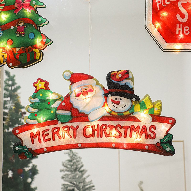 Decoratiune de Craciun pentru fereastra, Merry Christmas, cu LED-uri, 24 cm, alb cald 2