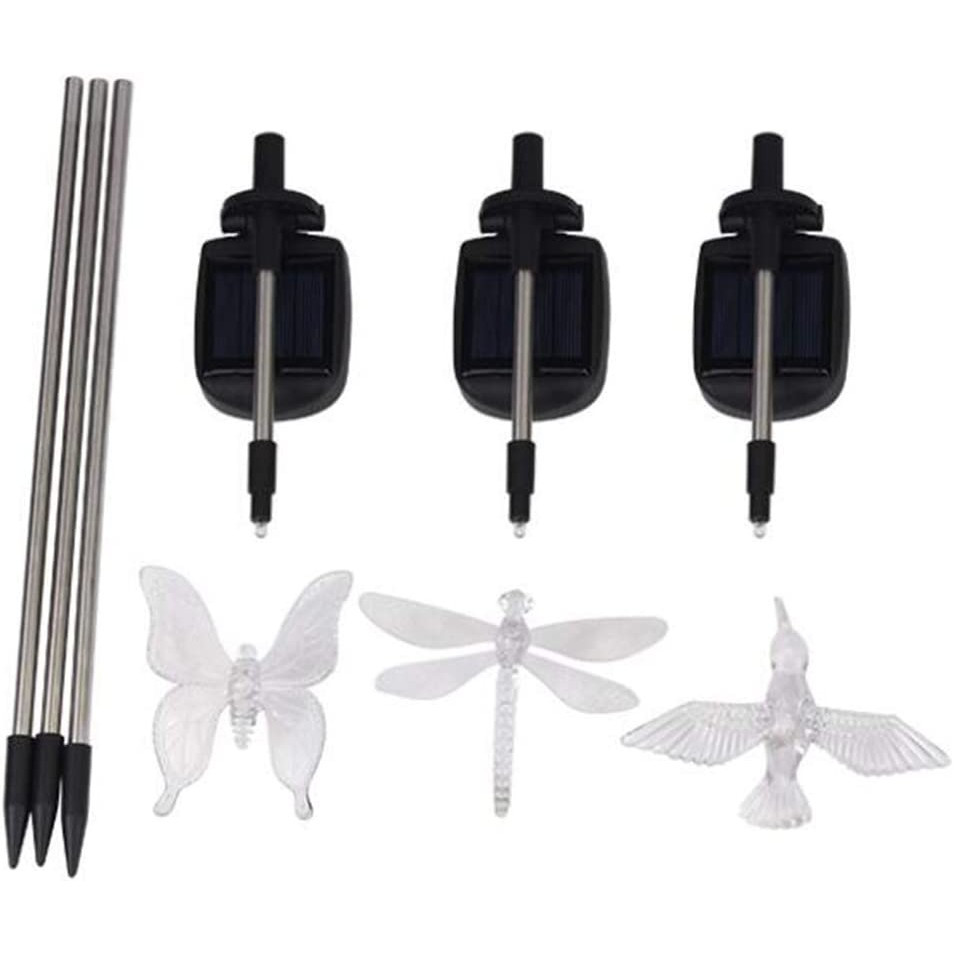 Set 3 Lampi Solare LED tip pasare-fluture-libelula, Inaltime 43 cm 2