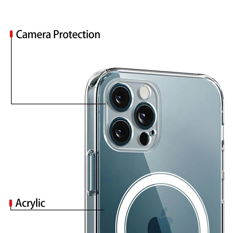 Husa de protectie pentru Apple iPhone 13, compatibila MagSafe, protectie camera, transparenta 3