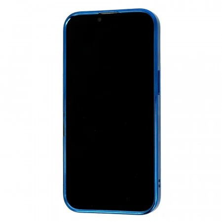 Husa Apple iPhone 11, Magsafe Electroplating TPU, protectie camera, margini albastre 2