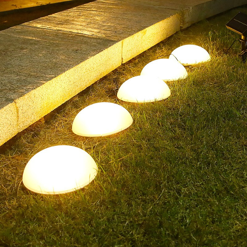 Decoratiune pentru gradina, lampa solara in forma de ciupera, 5 ciuperci, alb cald 2