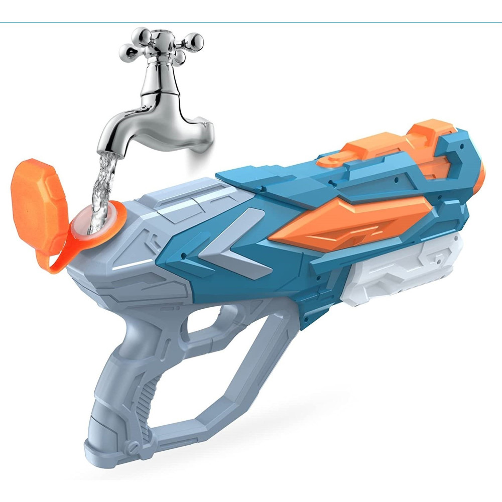 Jucarie pistol cu apa, plastic, 4 duze, rezervor 900 ml, 6 ani+, albastru 4