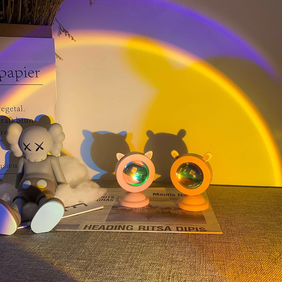 Lampa de veghe cu proiectie multicolor RGB, 6 filtre colorate, 3 tipuri de urechi 2