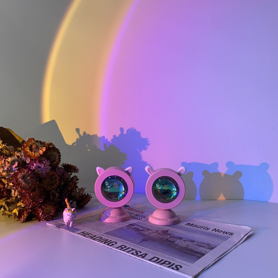Lampa de veghe cu proiectie multicolor RGB, 6 filtre colorate, 3 tipuri de urechi 4