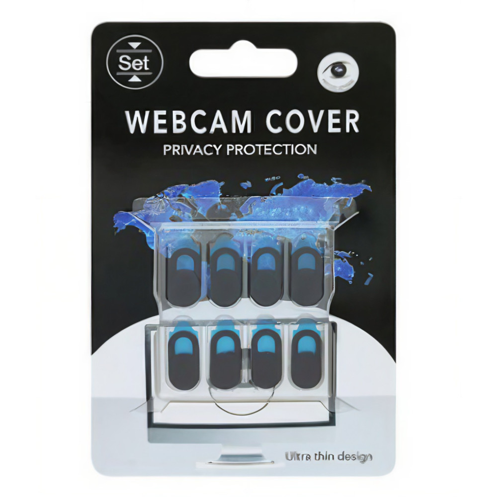 Set 8 protectii camera telefon/laptop/tableta, clapa culisabila, negre 2