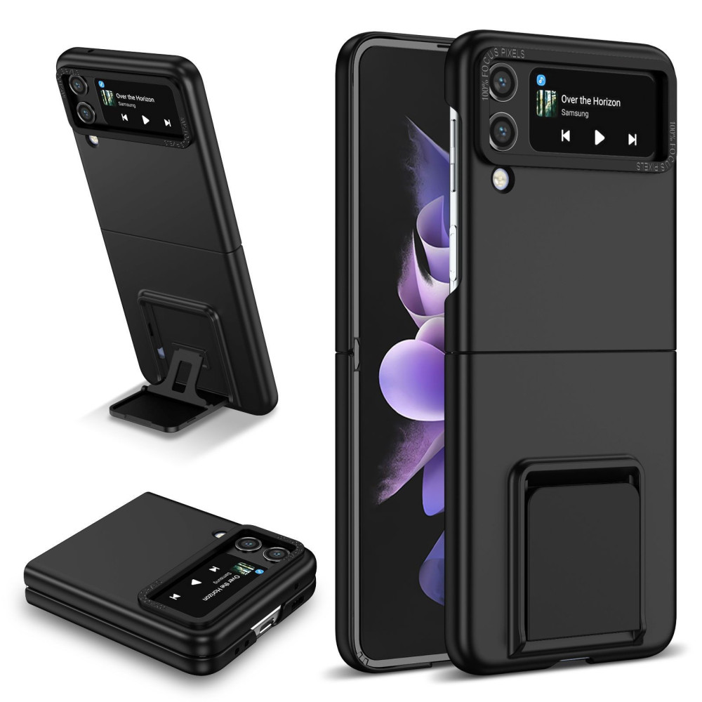 Husa protectie Samsung Samsung Galaxy Z Flip3 , policarbonat, pliere tridimensionala, stand expunere, neagra 2