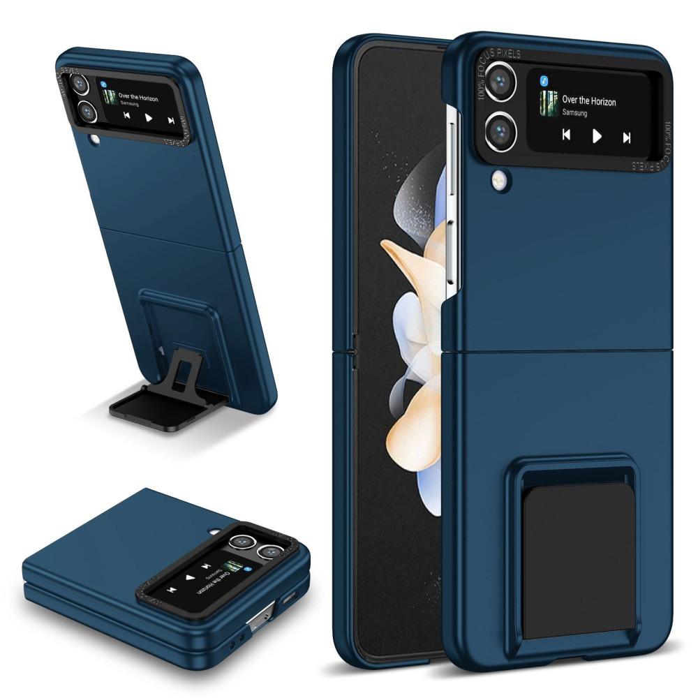 Husa protectie Samsung Galaxy Z Flip3 , policarbonat, pliere tridimensionala, stand expunere, albastra 2