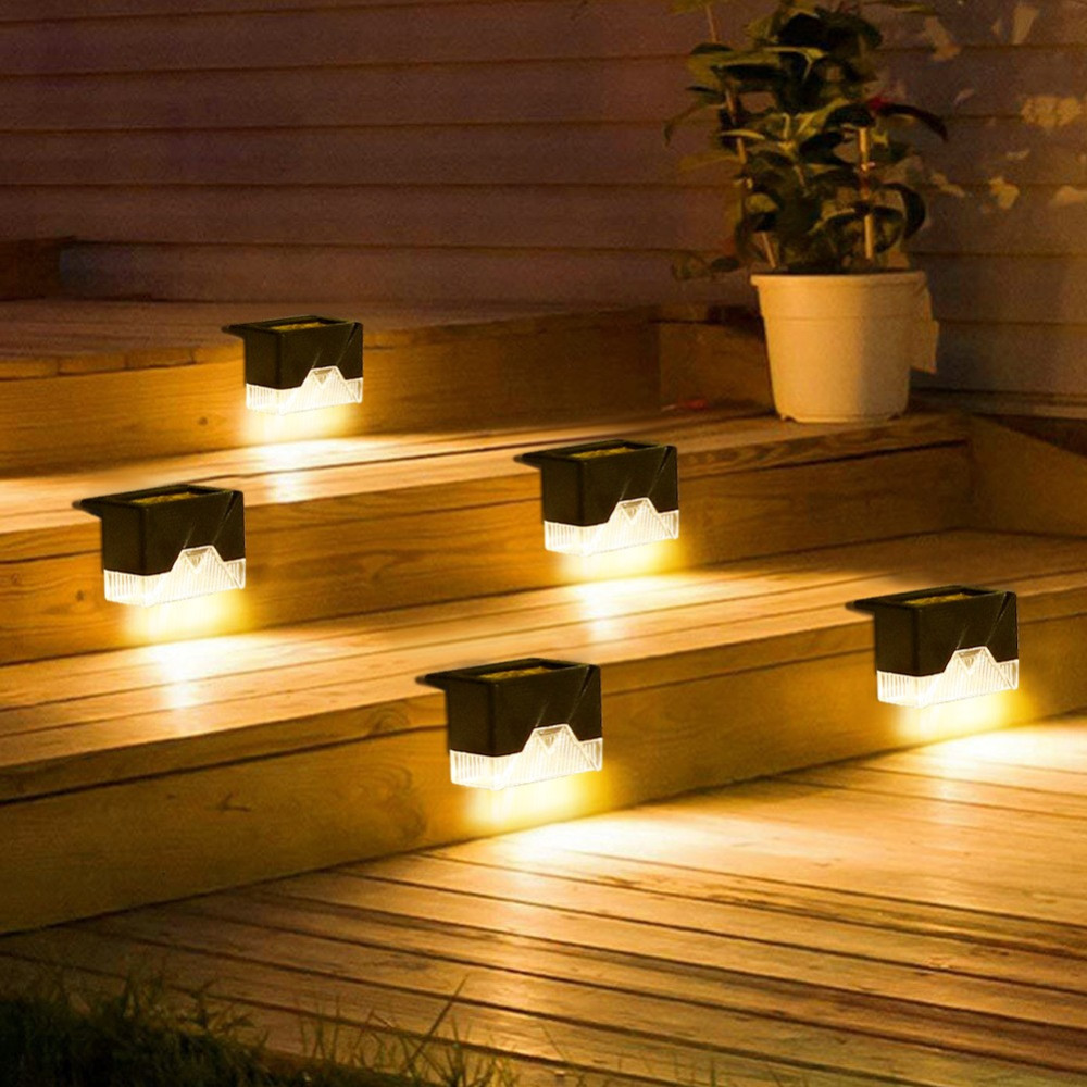 Aplica solara LED, ABS/Policarbonat, rezistenta la apa IP65, pentru trepte, borduri, terasa, 1.2V, 600mah, 7.9 x 5 cm, lumina alb cald, negru 2