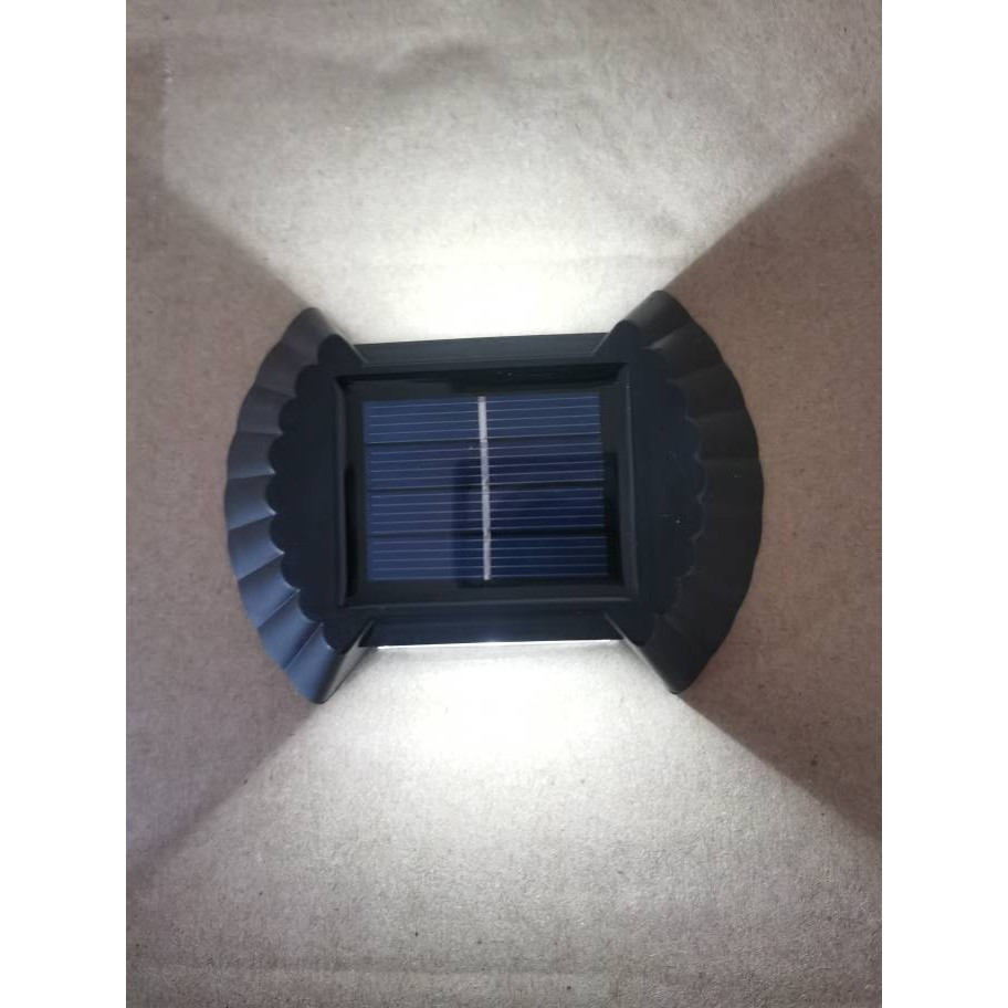 Set 2 aplice solare LED bidirectionale pentru perete, 8 LED-uri, alb rece 2