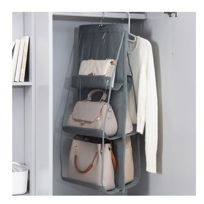 Organizator genti 6 compartimente, suspendabil, 85 x 36 cm, gri 3