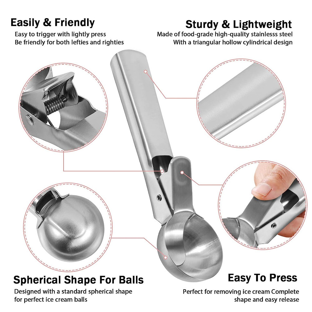 Lingura dozatoare inghetata Cool Serving, inox, argintie 3