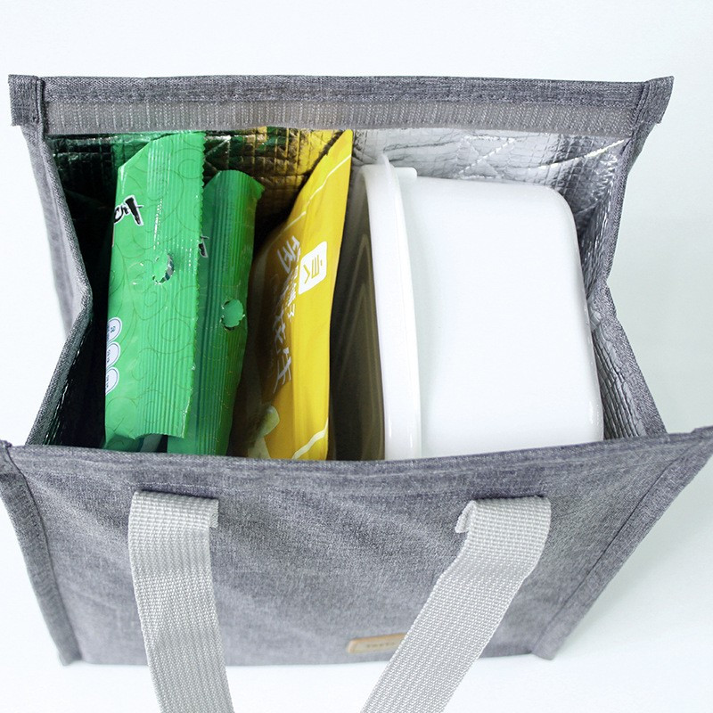 Geanta termoizolanta tip bento bag, camping cooler bag,  22.5 x 13 cm, 3.3 L, gri 5