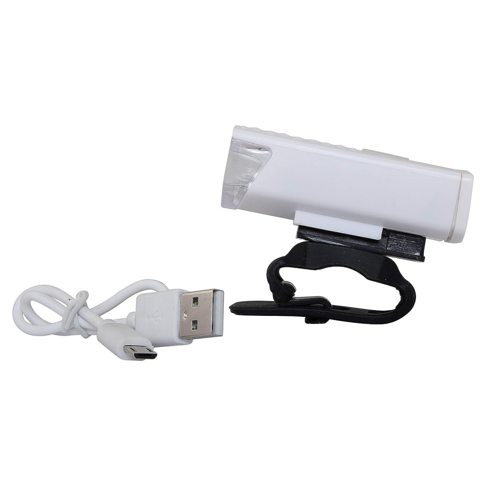 Far cu LED proiector pentru bicicleta/trotineta, reincarcabil, cablu USB inclus, alb 2