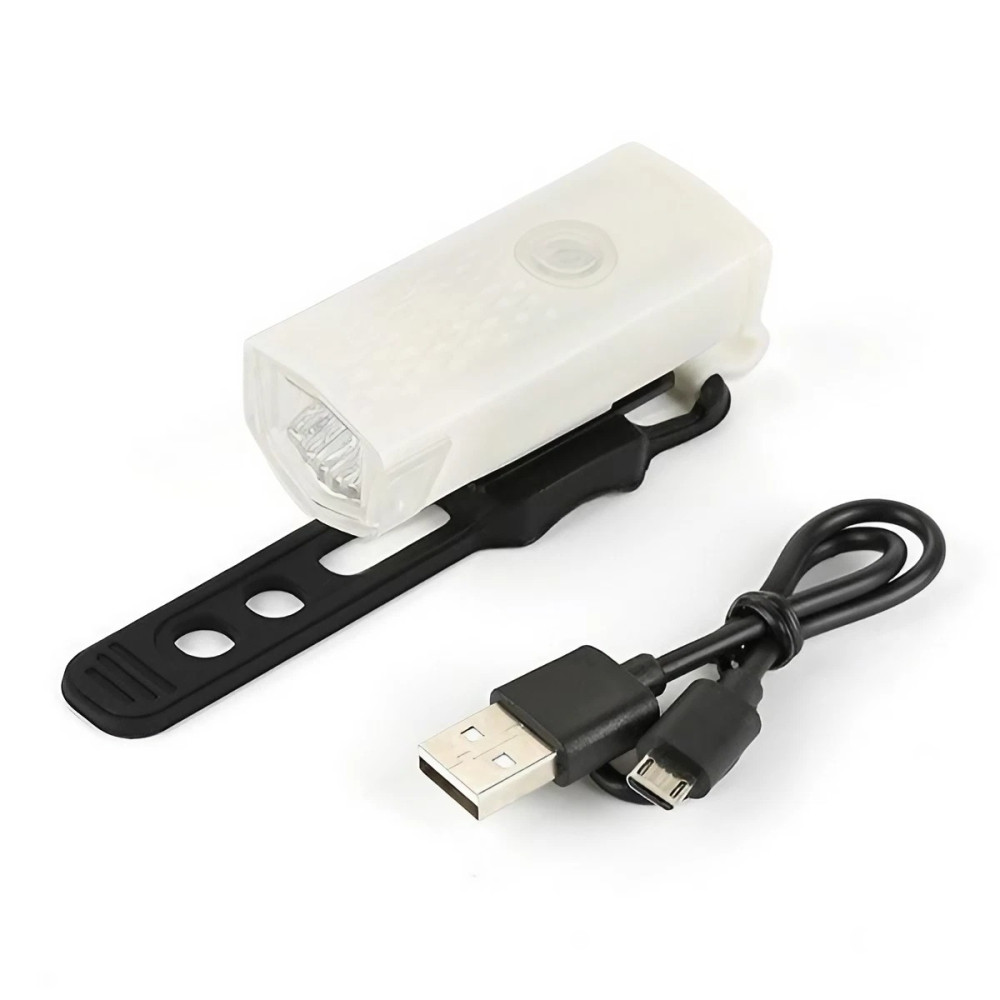 Far cu LED proiector pentru bicicleta/trotineta, reincarcabil, cablu USB inclus, alb 3