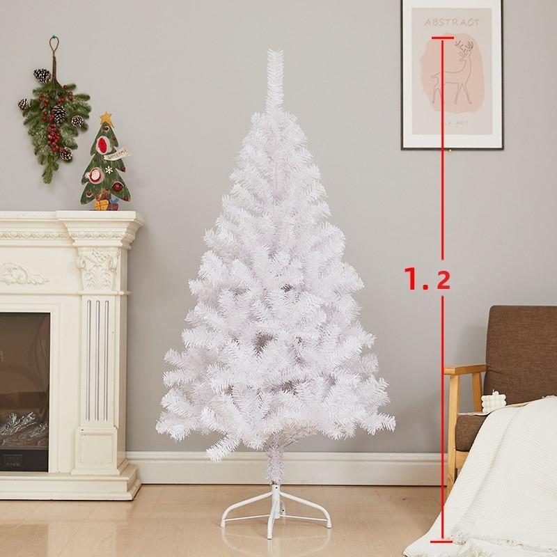 Brad artificial de Craciun, 120 cm, 240 ramuri/varfuri, plastic, interior/exterior, alb, suport inclus 2