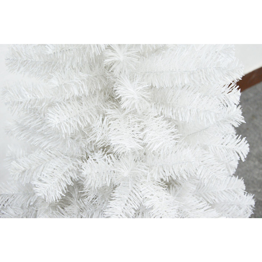 Brad artificial de Craciun, 120 cm, 240 ramuri/varfuri, plastic, interior/exterior, alb, suport inclus 5