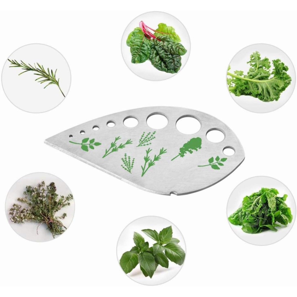 Tocator manual pentru ierburi Herb Cutter, 9 gauri de diferite dimensiuni, multifunctional, otel inoxidabil, 12.3 x 6.9 cm, argintiu 4
