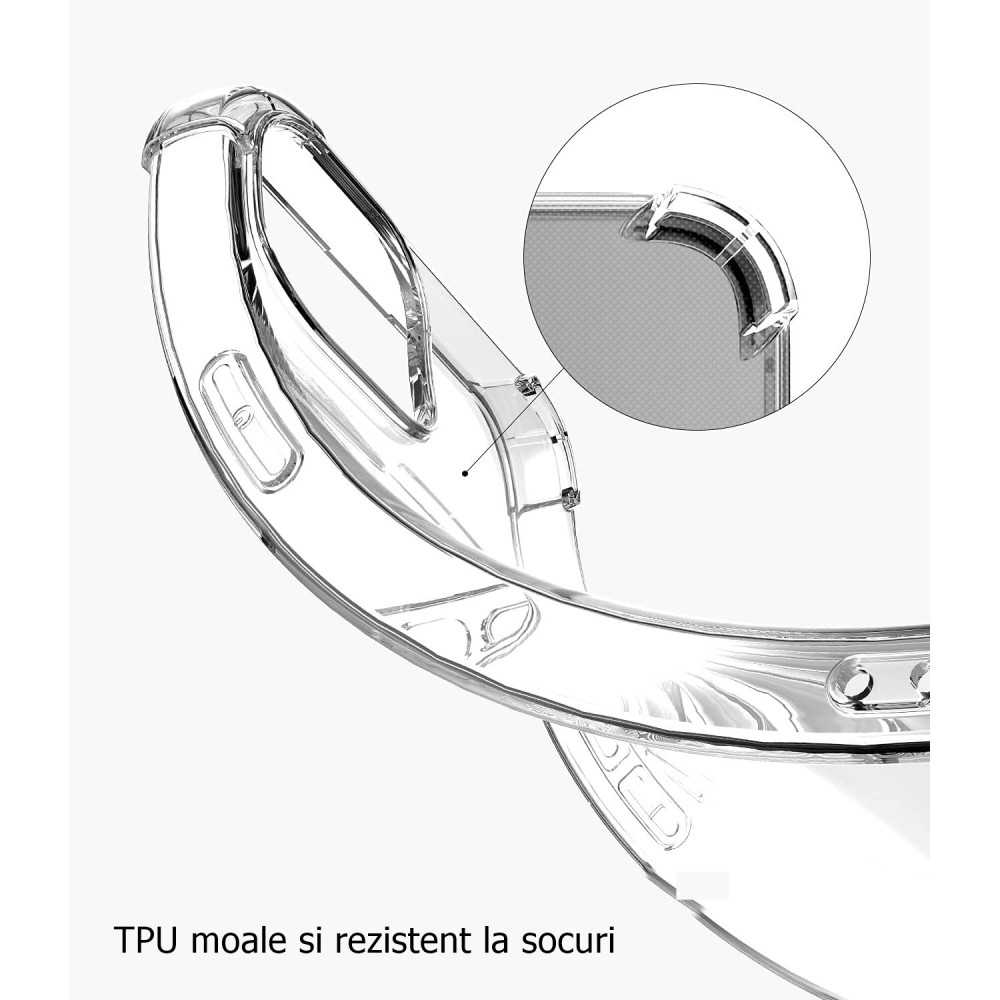 Husa Apple iPhone 15 Plus, TPU transparent, intarituri in colturi, grosime 1,5 mm 3
