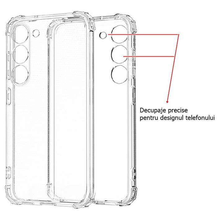 Husa Samsung Galaxy S23 FE, TPU transparent, intarituri in colturi, grosime 1,5 mm 2