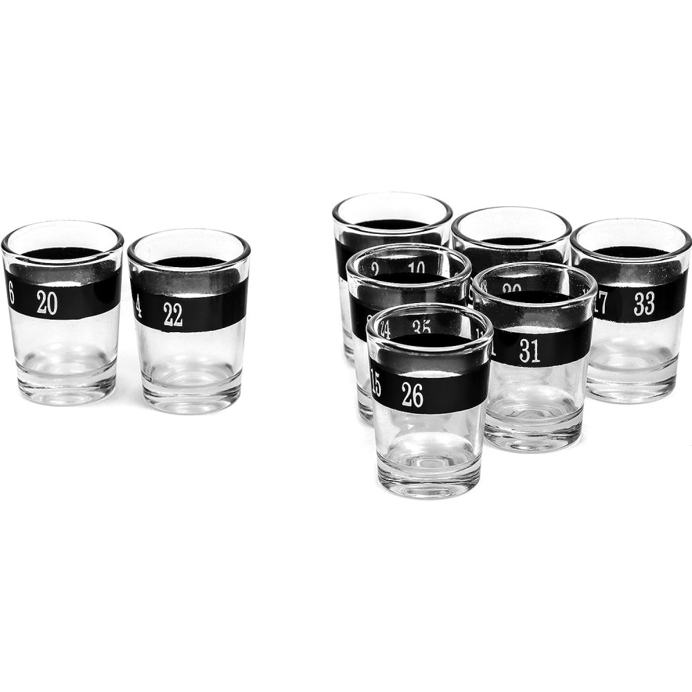 Joc de Baut Ruleta cu Pahare de Shot, 30 cm, Rosu/Negru 3