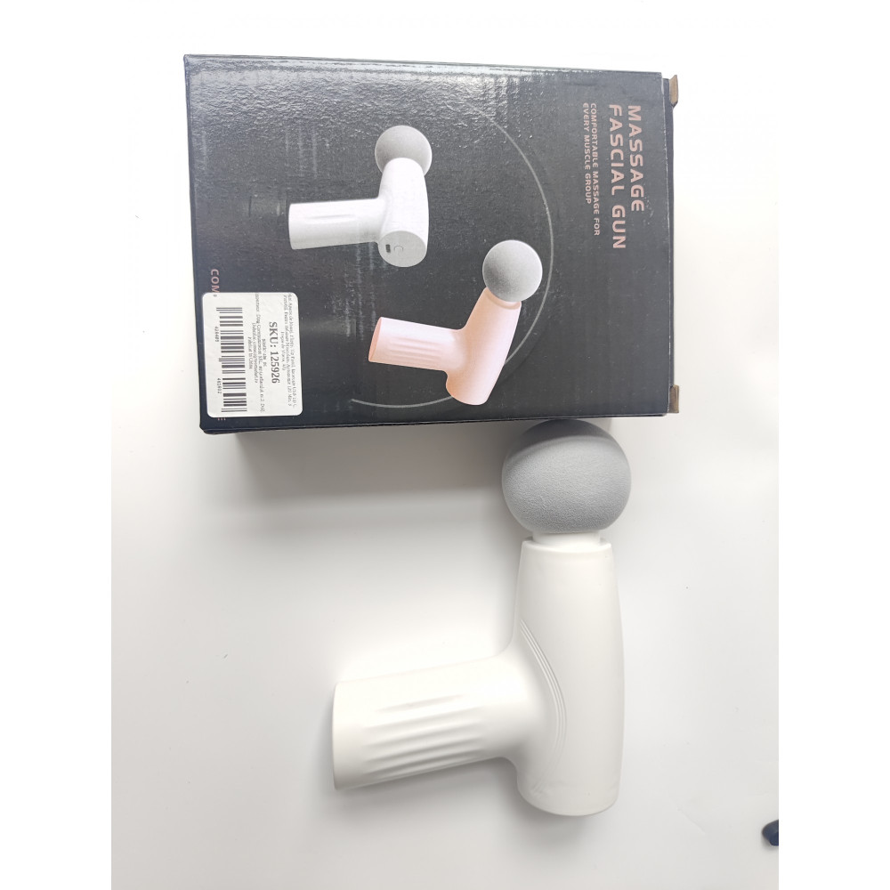 Mini aparat de masaj tip pistol, Incarcare USB Tip C, pentru relaxare musculara, autonomie 120 min, 3 viteze, alb 2