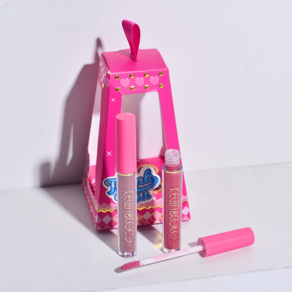 Set de buze KEVIN & COCO Cloud Bubble, 4 Lip Gloss-uri, 15.1 x 8.1 x 2 cm, Roz/Nude 5