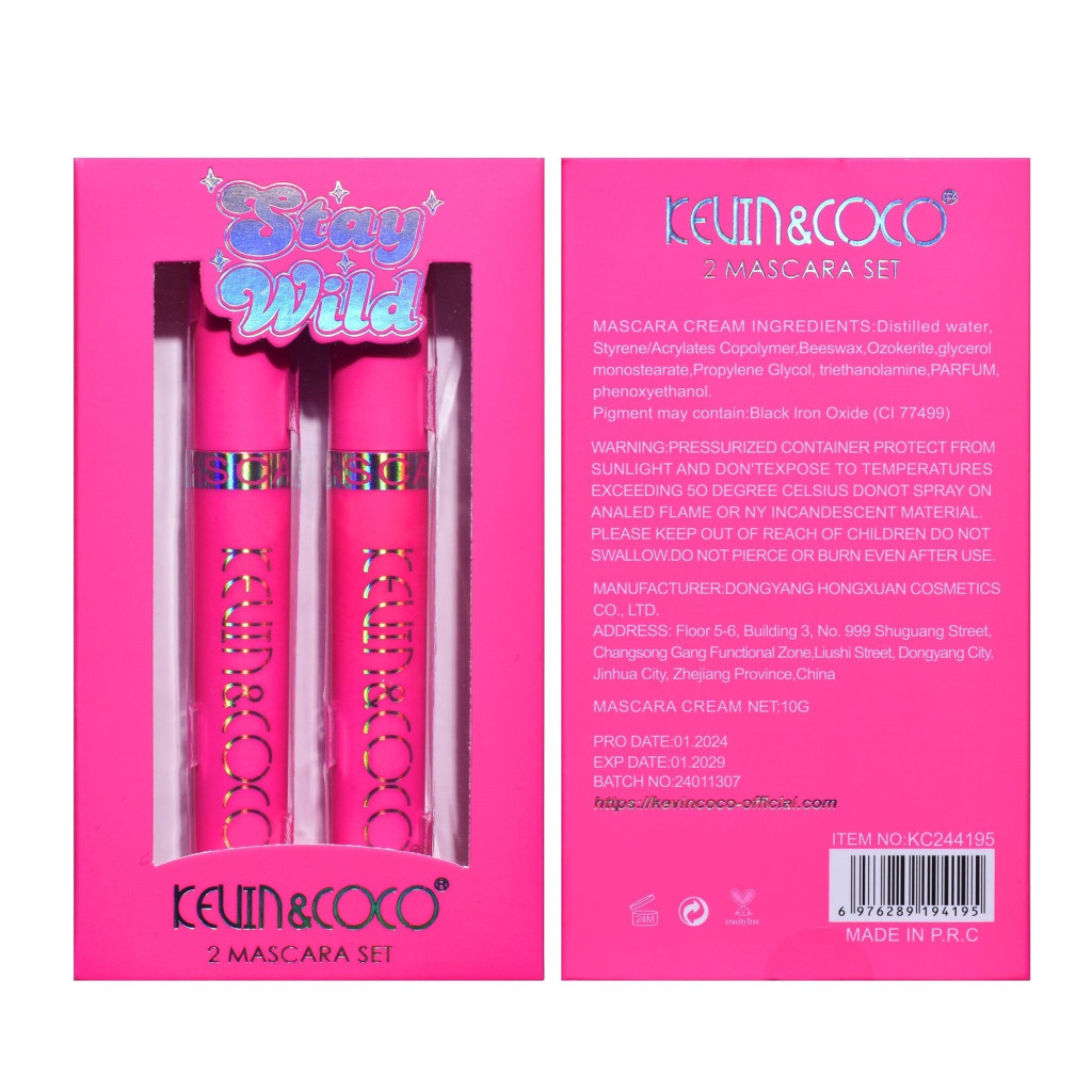 Set 2 Mascara KEVIN & COCO, Stay Wild, 2 culori, 15.1 x 8.5 x 2.2 cm, negru/maro 4