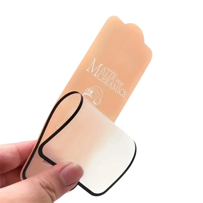 Folie de protectie Apple iPhone 15 Pro Max, Matte Ceramic, margini negre 2
