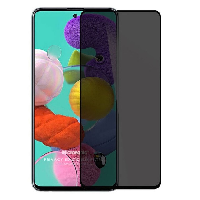 Folie de sticla Samsung Galaxy A51, Full Glue Privacy, margini negre 2