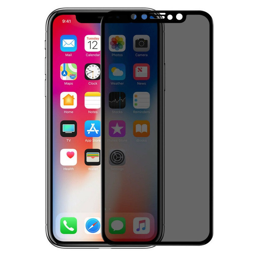 Folie de protectie Apple iPhone 15 Plus, Matte Privacy Ceramic, margini negre 2