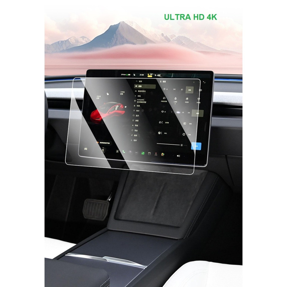Folie sticla ecran frontal Tesla Model 3 / Tesla Model Y, 4K Ultra HD, anti-amprenta, 2.5D, transparenta 5